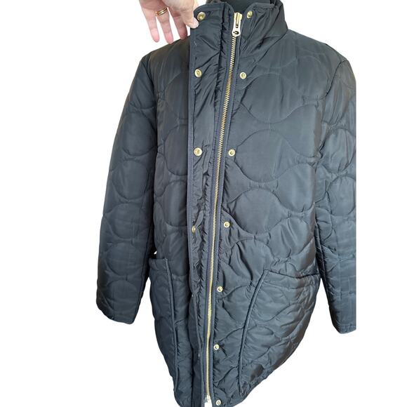 J.Crew Sz L Re-Imagined Signature Cocoon Quilted Puffer Jacket Black | EUC - Picture 4 of 9